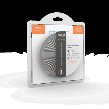 Лента светодиодная LED 5050/60-SMD 10 Вт/м 700 лм/м 3000К DC 12В IP20 10мм (блистер 1м) Basic Gauss