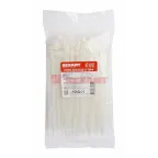 Хомут-стяжка кабельная нейлоновая 200x7,6 мм, белая, упаковка 100 шт, REXANT