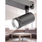 Светильник трековый трёхфазный STR-30-99-40K-B20 регулируемый луч 4000K черный