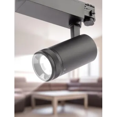 Светильник трековый трёхфазный STR-30-99-40K-B20 регулируемый луч 4000K черный