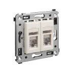 Avanti Розетка RJ-45 в стену, 5e двойная экранированная, ''Ванильная дымка''