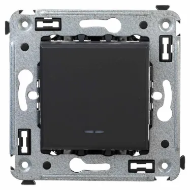 Avanti Инвертор одноклавишный в стену Черный матовый (Переключатель сх.7)