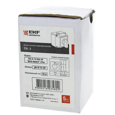 Переключатель кулачковый ПК-3-13 63А 3п /вкл-выкл/ IP54