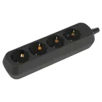 Колодка 4 розетки с заземлением черная KX-4e-B