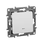 Выключатель одноклавишный, с подсветкой, безвинтовые зажимы 10АХ, белый